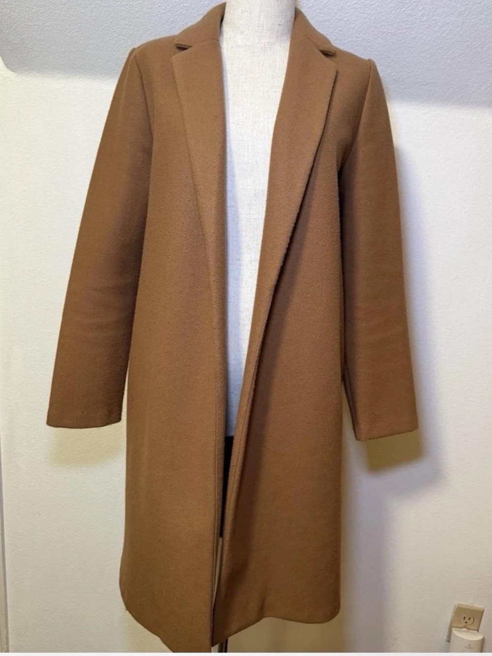 Zara Tailored Camel Long Trench Coat